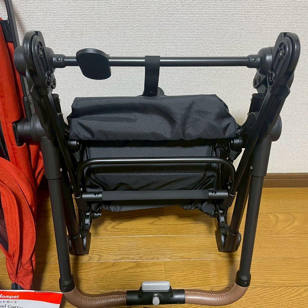 【美品】コンビ コムペット ルルテイル キャリー レッド　ペットカート