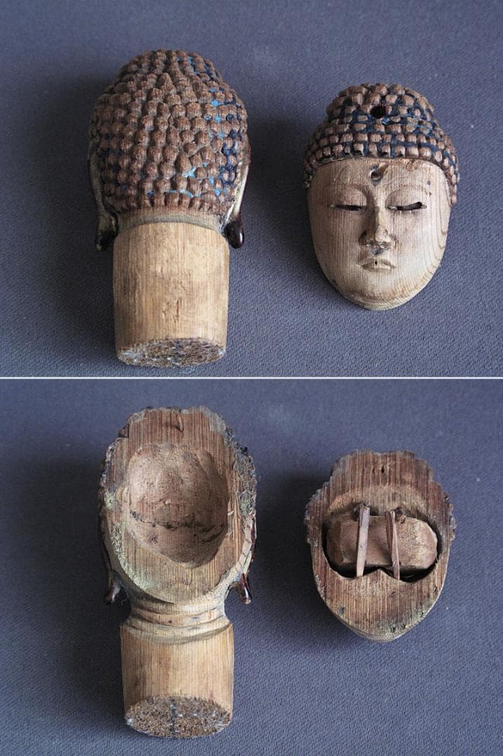 珍しい像!!『玉眼寄木造り 分解 阿弥陀如来像』総高30㎝ 像高26.5㎝