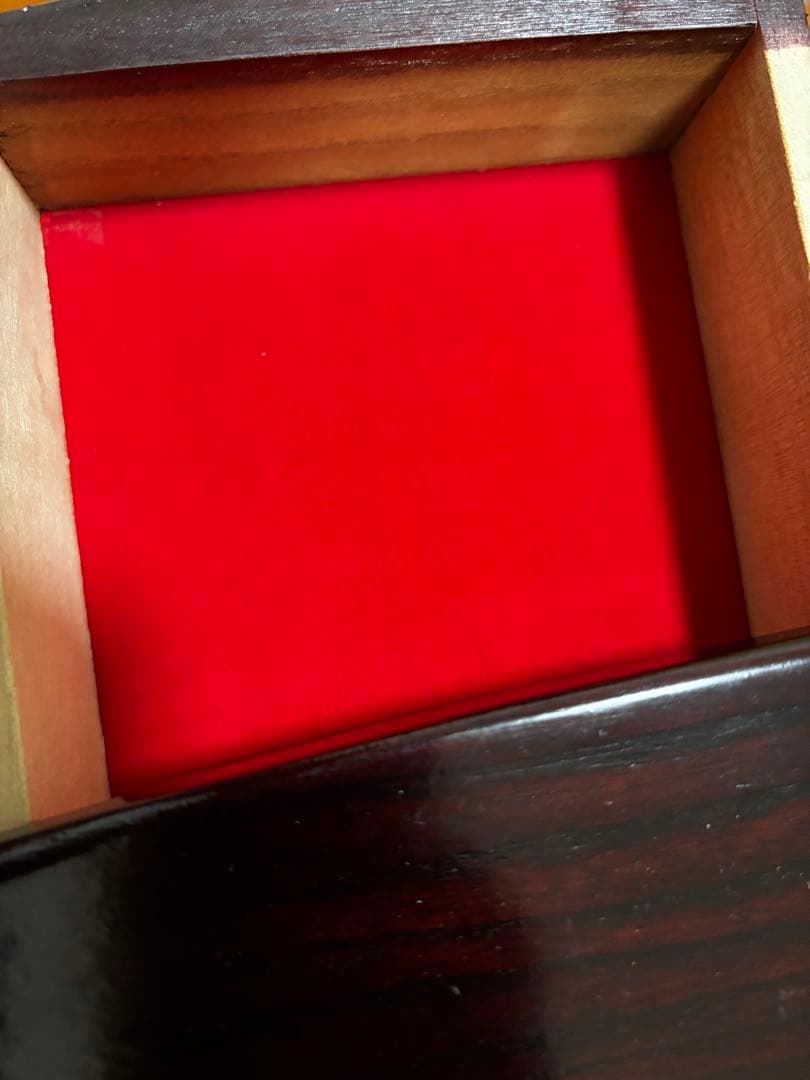 紫檀塗 和風　三段四ツ引きタンス 高級木製漆器 箱付き　小物タンス　小箪笥