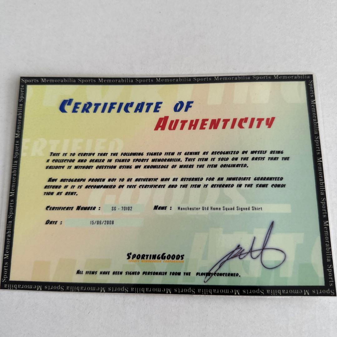 マンチェスターユナイテッド　直筆サイン　ユニフォーム　ロナウド　証明書付き