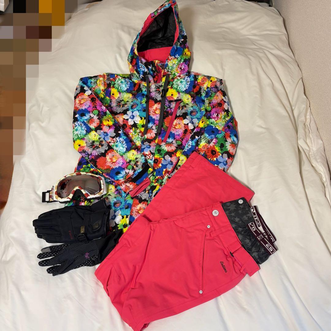 エスティボ スノーボードウェア 上下セット 小物付き