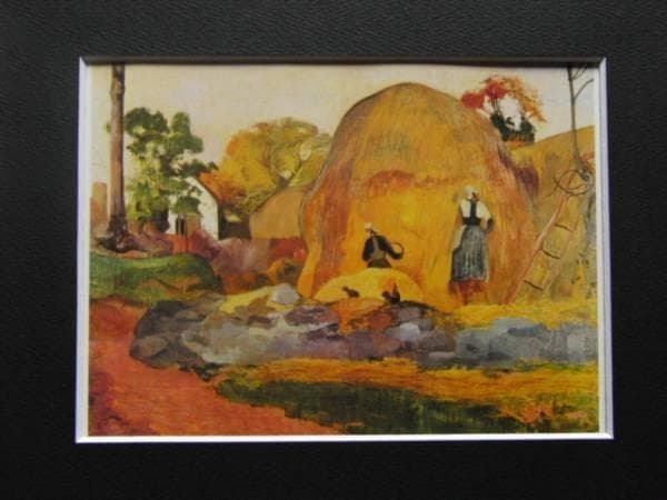 ポール・ゴーガン、黄色い積み藁、希少画集画、新品額装付