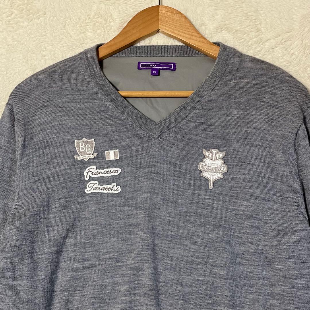 BEAMS GOLF裏地付き、防風ニットセーター　☆美品☆