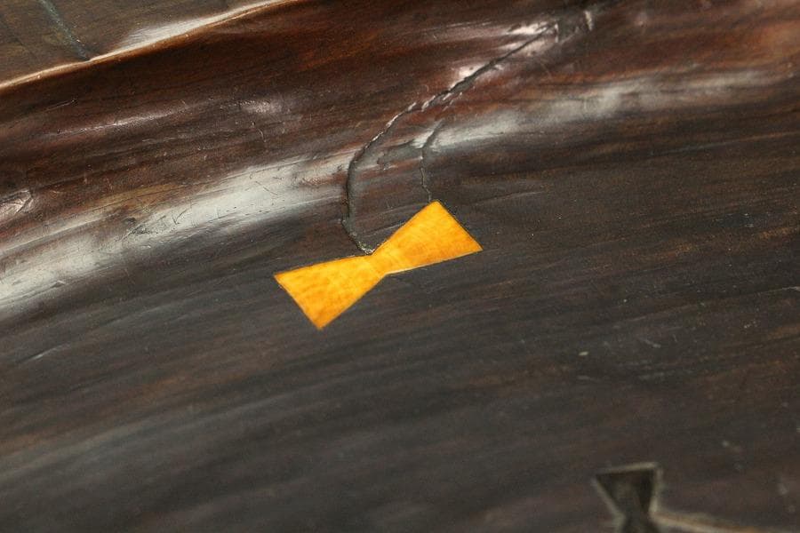 老松 古材 刳り貫き 楕円形 盆 煎茶 詫び寂(K-RC950)