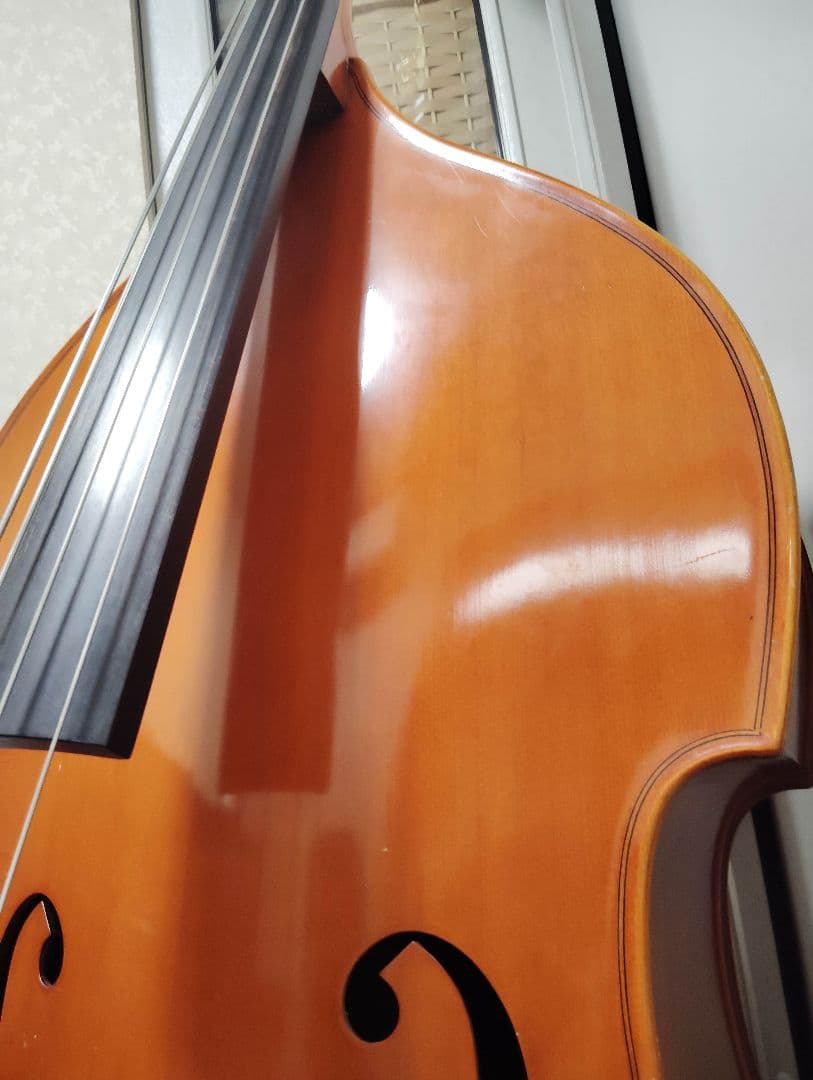 コントラバス ウッドベース スズキ ケース付 表単板 エヴァピラッツィ弦