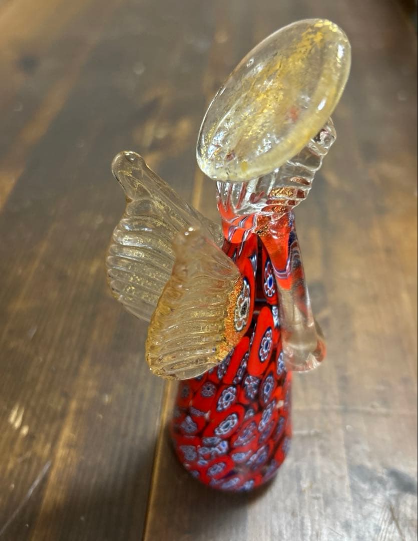 ムラーノ　Ferro & Lazzarini ミルフィオリ 天使　赤×ブルー