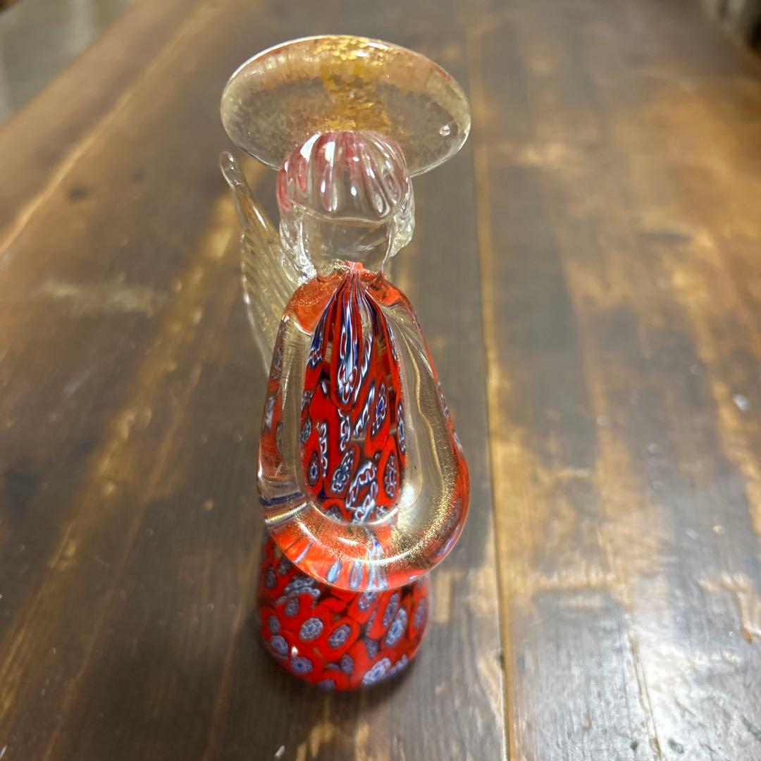 ムラーノ　Ferro & Lazzarini ミルフィオリ 天使　赤×ブルー