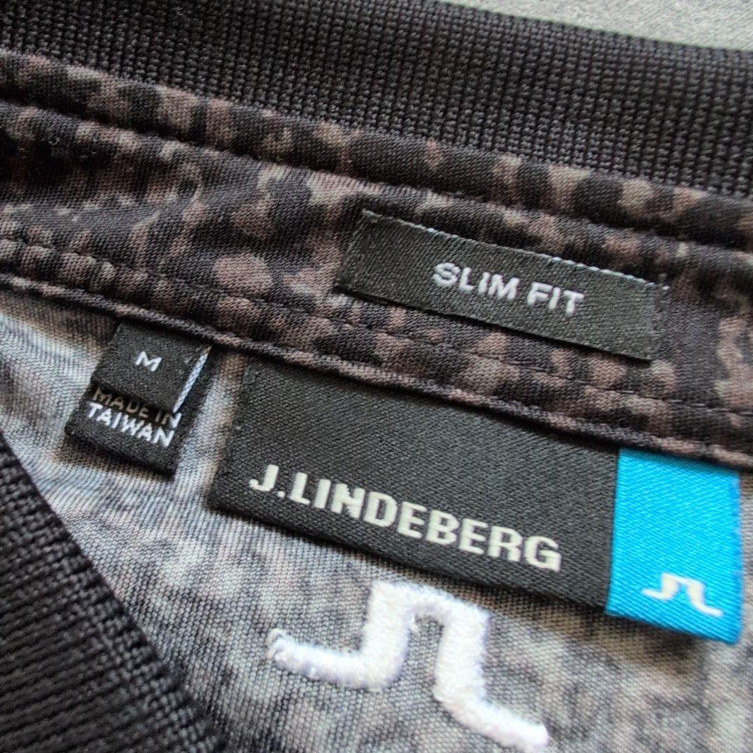 【極美品】ジェイリンドバーグゴルフ　デジタル迷彩柄　ポロシャツ長袖　刺繍ロゴ　M