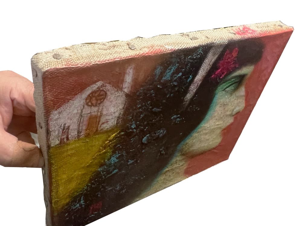 佐々木豊、画家、女の横顔、洋画、 油彩、原画