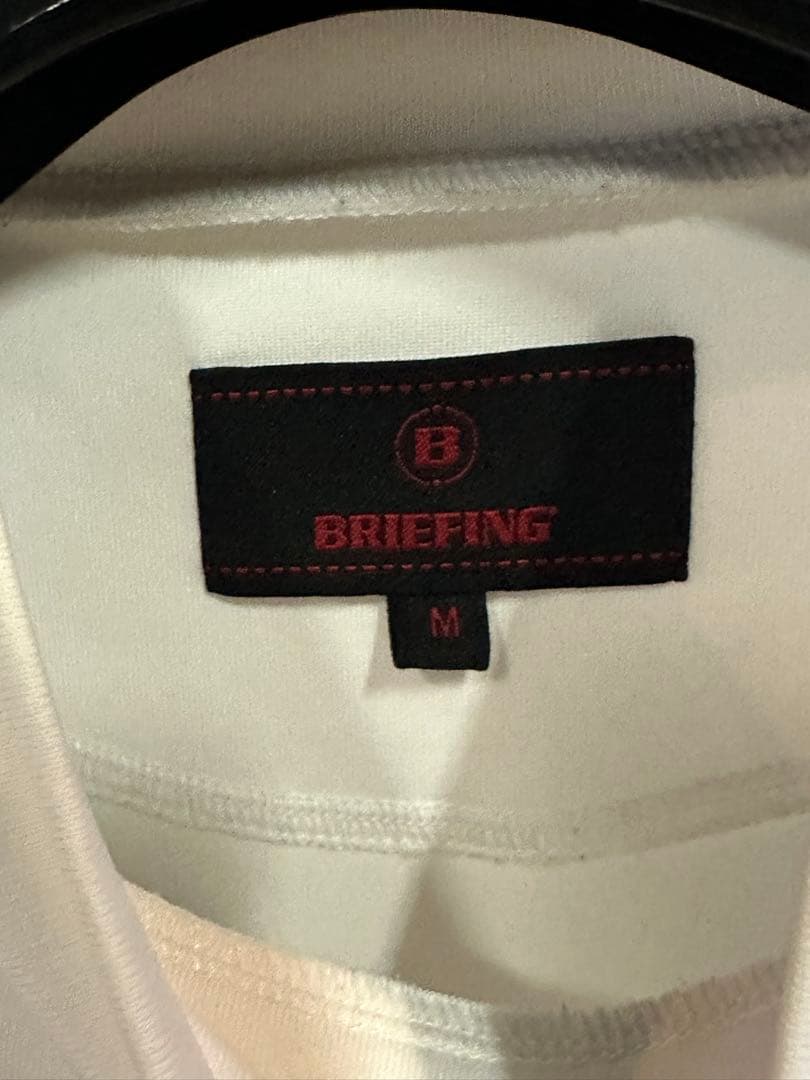 BRIEFING ブリーフィング ホワイト モックネックシャツ サイドロゴライン