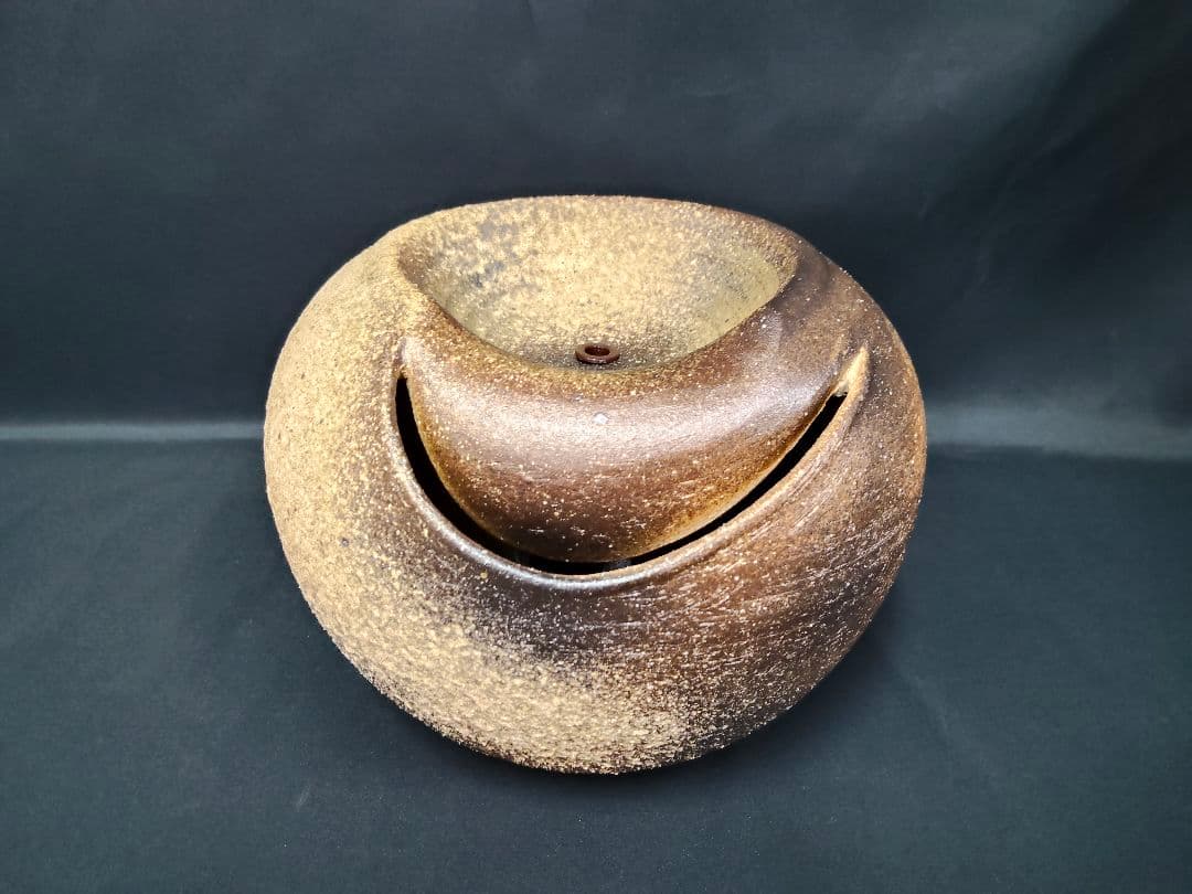 ​【動作確認済】信楽焼 陶器製つくばい 電動 水循環 室内用 水琴窟/蹲