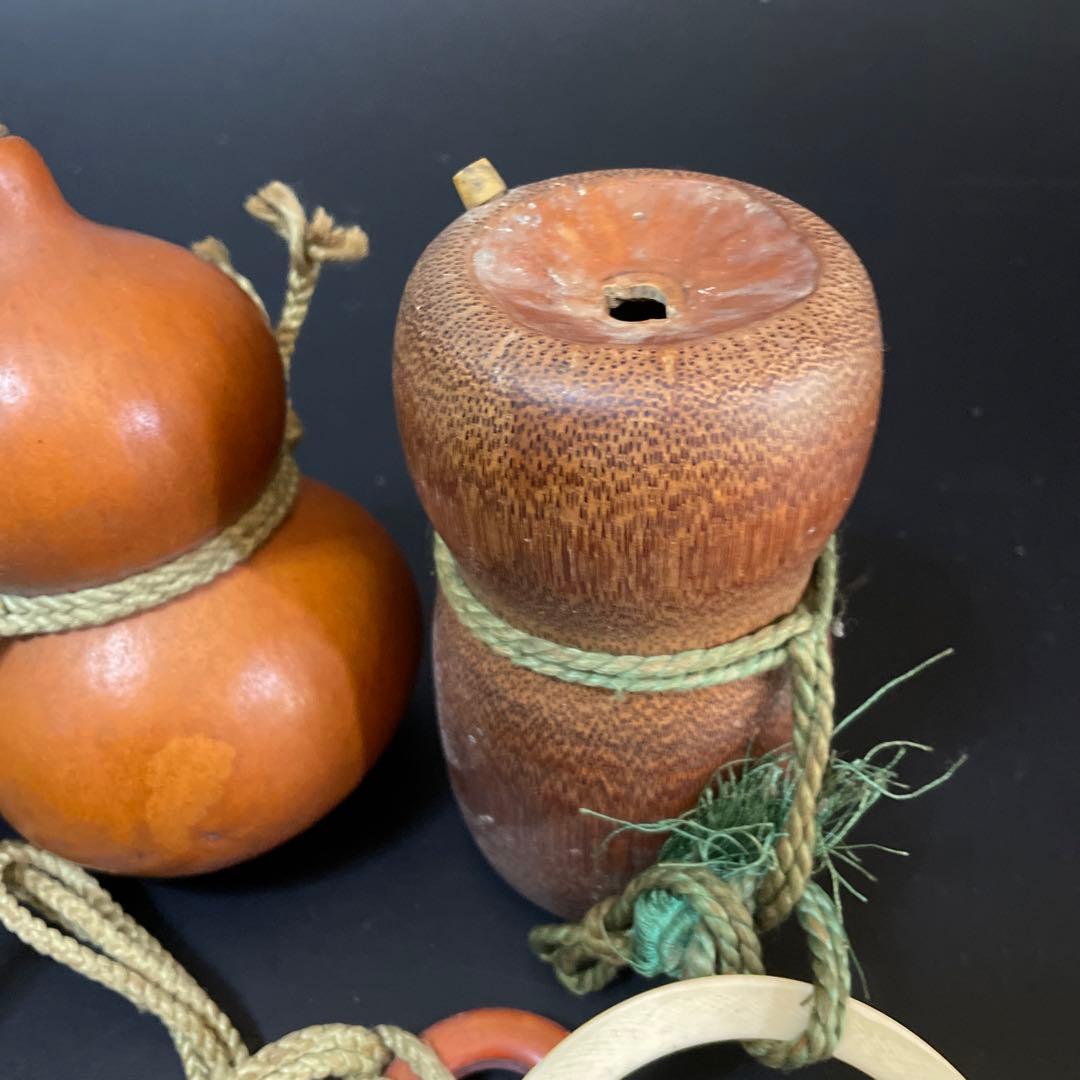 時代物　瓢箪水筒　ひょうたん　お茶入れ　銀口　茶道具　まとめて