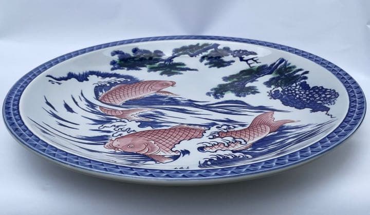 (12) 鯉の大皿と中皿のセット