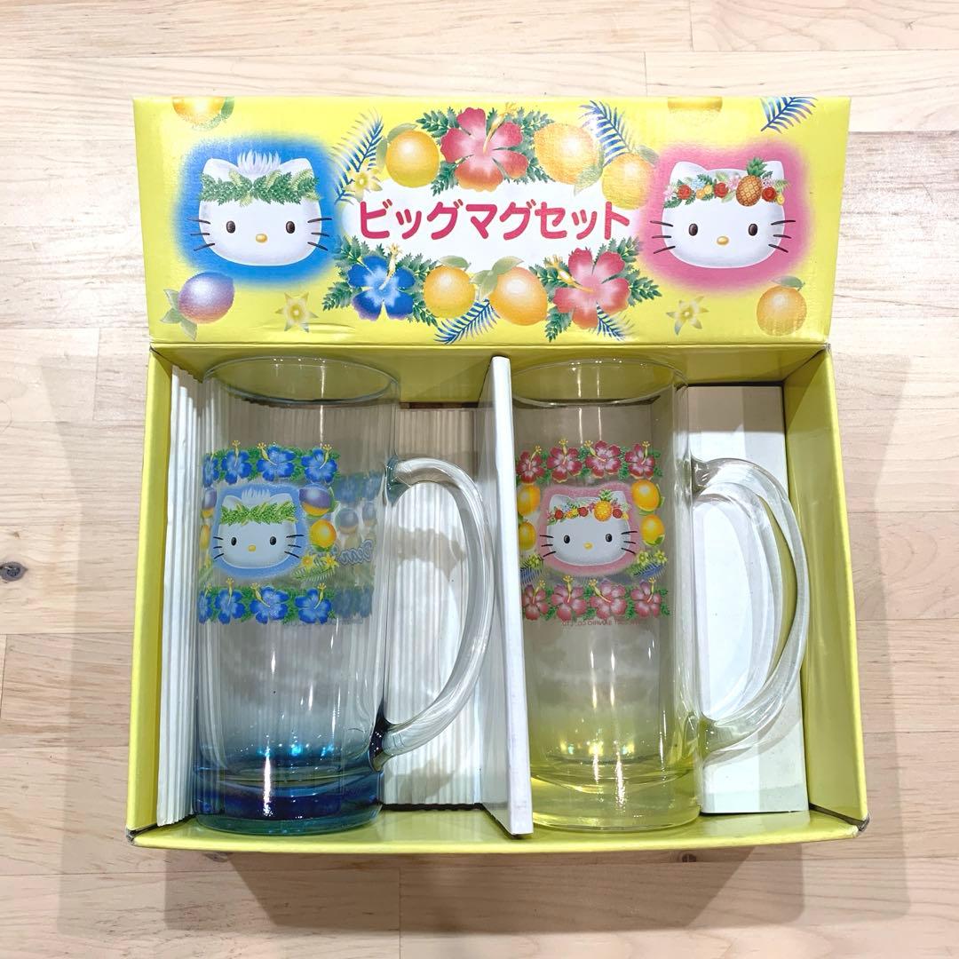 キティ　ダニエル　ビッグマグセット　グラス　コップ　カップ　ハイビスカス