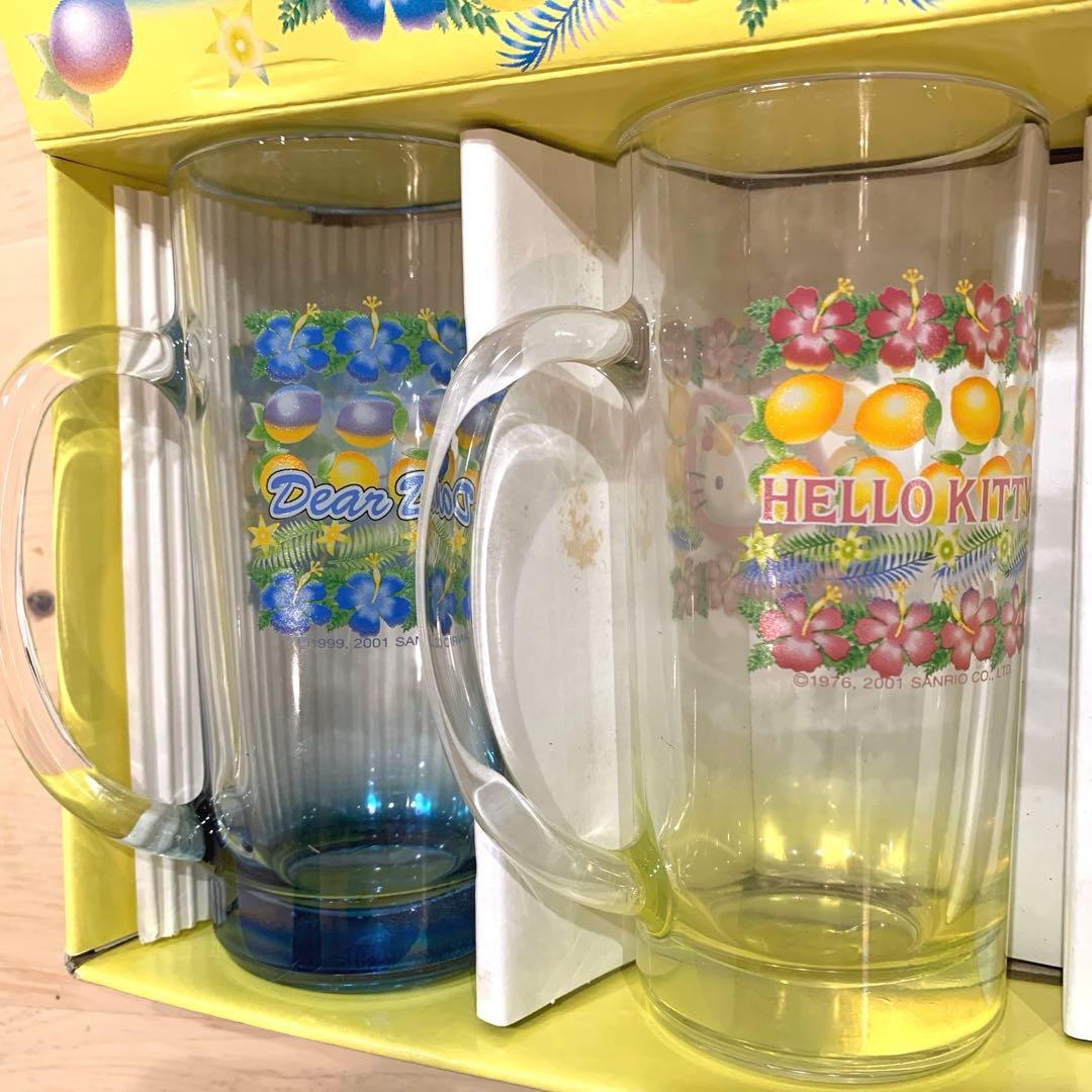 キティ　ダニエル　ビッグマグセット　グラス　コップ　カップ　ハイビスカス