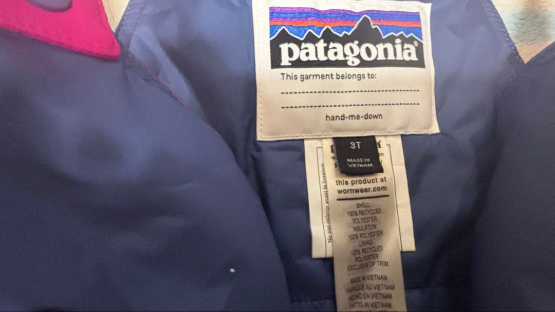 パタゴニア 子供用ウィンタースポーツウェア 3T
