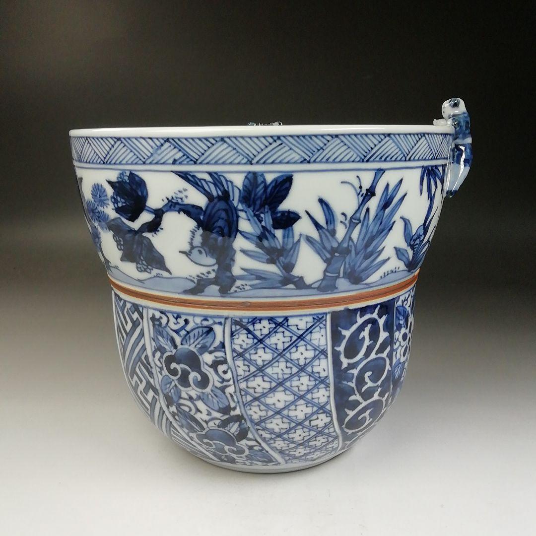 Ｔ７４３　水指　『染付　一閑人』『平安　西村徳泉 造』　共箱　茶道具