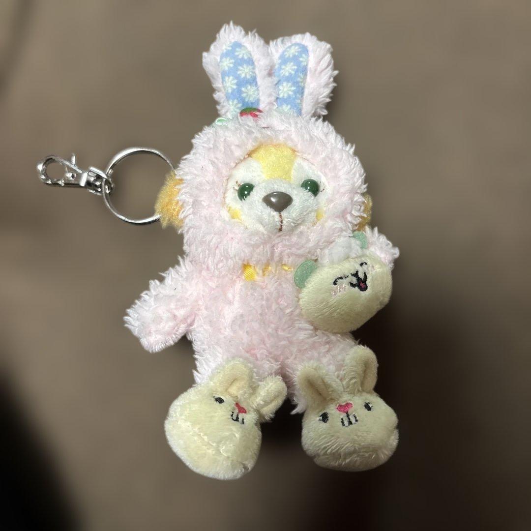 未使用 クッキーアン イースターうさぎコスチュームのぬいぐるみ キーホルダー付き