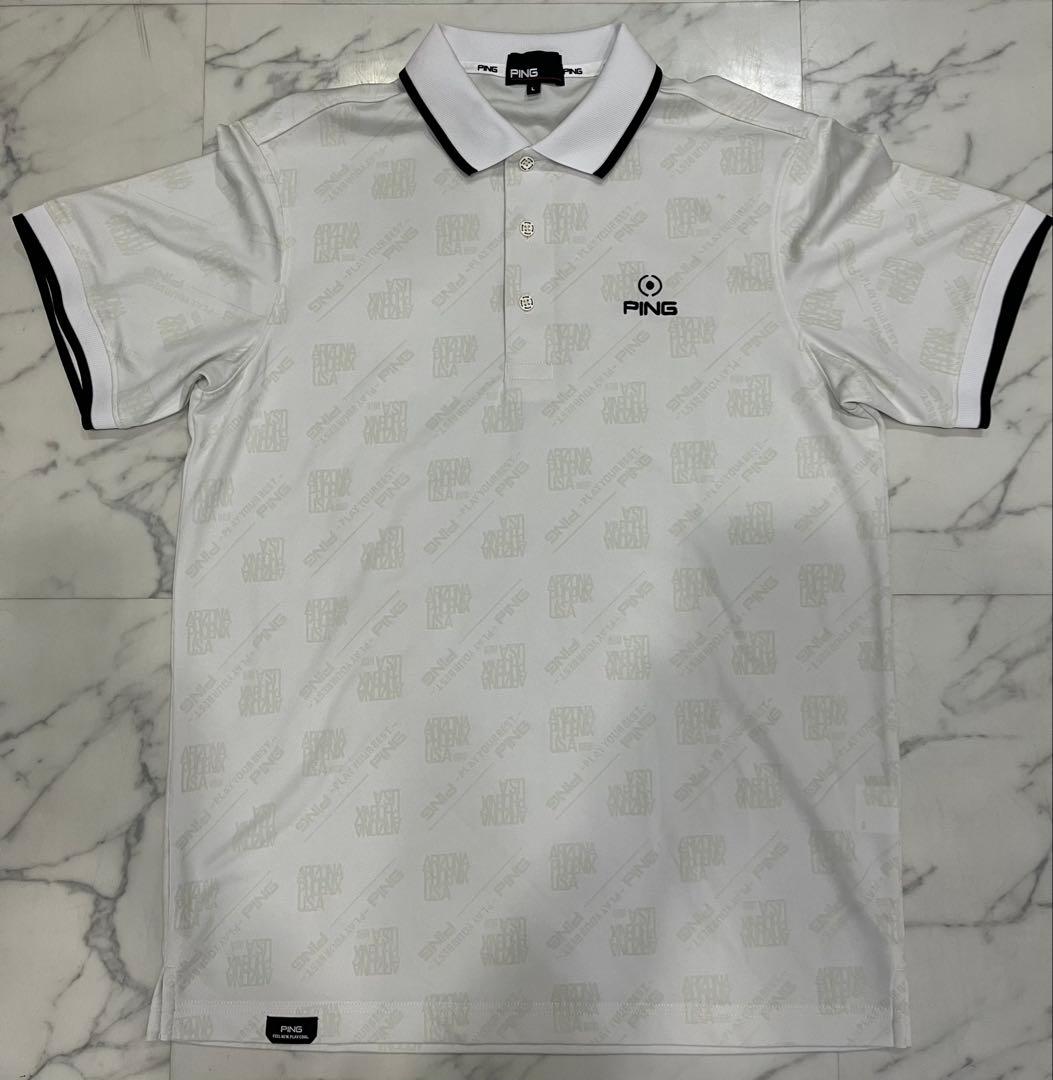 PING APPAREL ゴルフ メンズ バイアスロゴジャカード半袖ポロシャツ