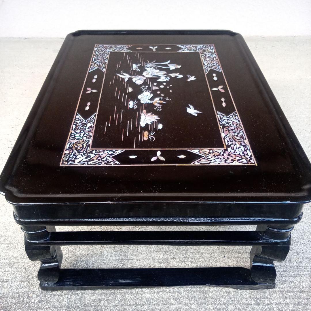 李朝螺鈿　李朝家具　四方膳　ソバン　骨董　韓国　朝鮮美術　李朝　アンティーク