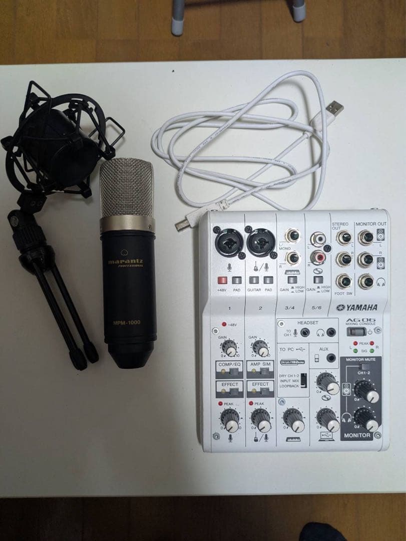 YAMAHA AG06 オーディオインターフェイスとマイクセット