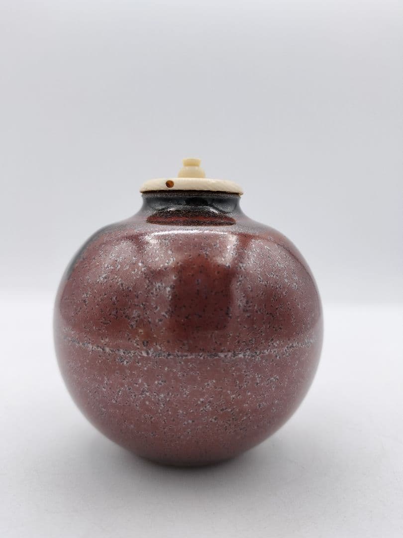 c549【新品・未使用】茶入 大名物唐物 珠光文琳写 龍喜窯 木箱 茶道具