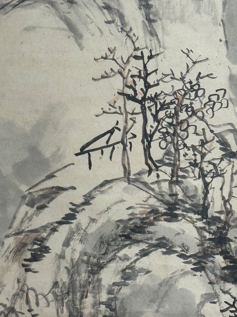 奥原晴湖筆　携琴訪友　紙本肉筆　掛軸　送料込み251031