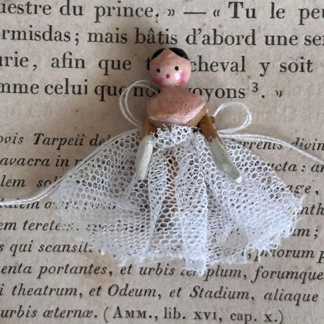 レア極小3.3cm ペグドール　ウッデンドール　アンティークドール