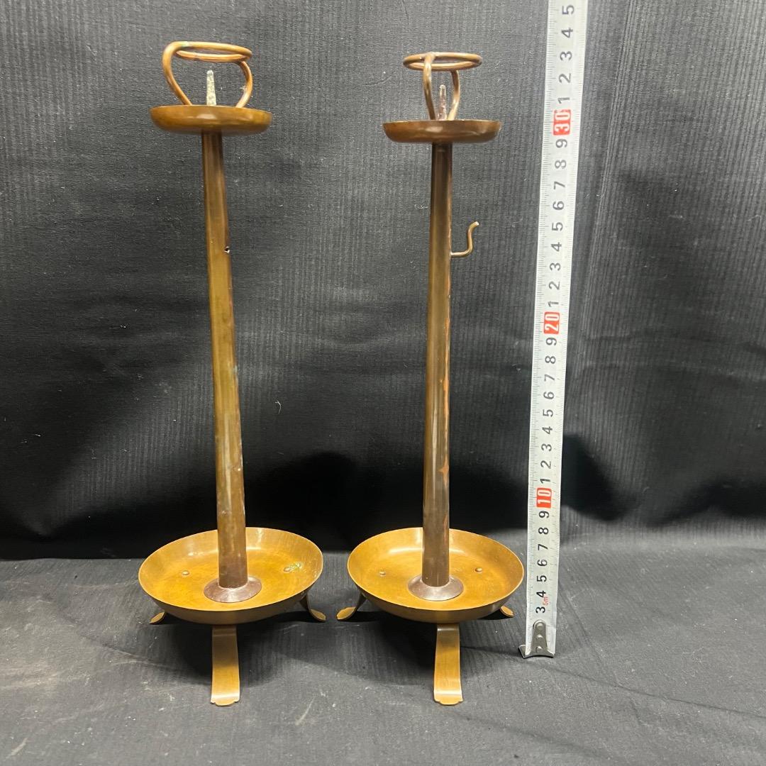 〇※前Dc1011 燭臺 燭台 一対 銅製