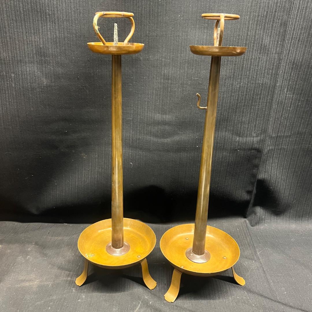 〇※前Dc1011 燭臺 燭台 一対 銅製