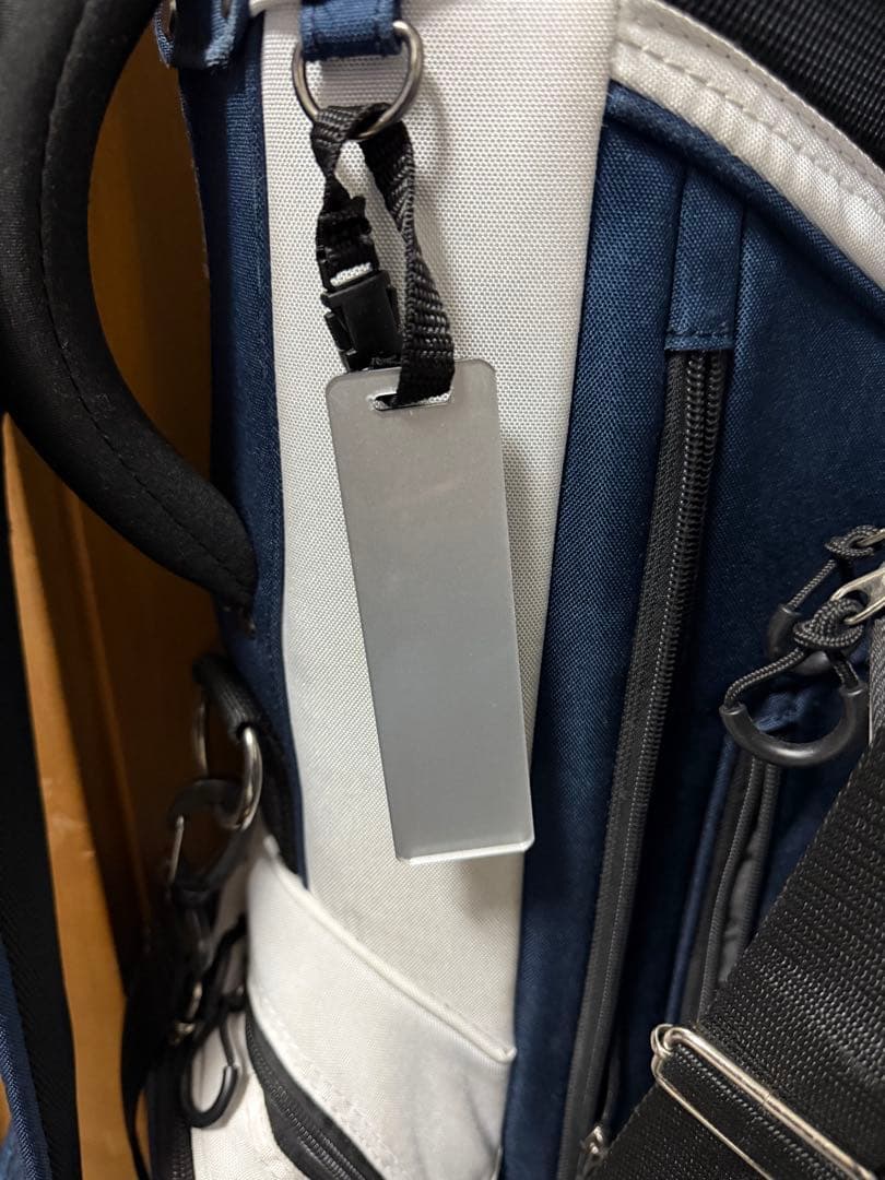 DESCENTE 軽量スタンドゴルフバッグ 紺x白 おまけデサントサブバッグ付