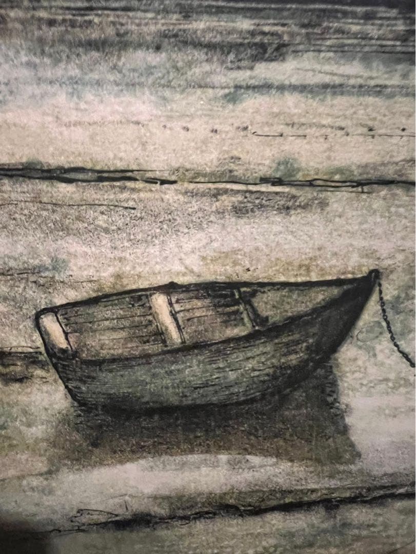 ガントナー 浜辺の小舟 額縁 アート インテリア