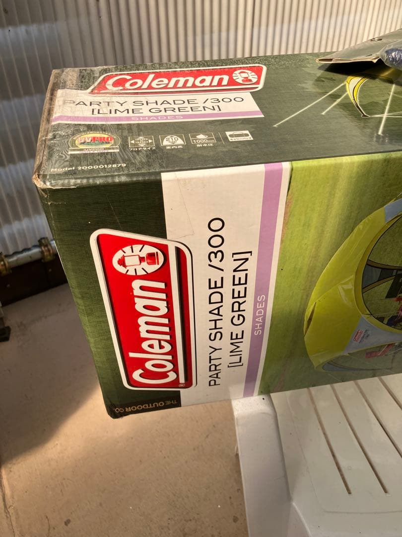 Coleman パーティシェード300ライムグリーン　サイドウォール付き　きれい