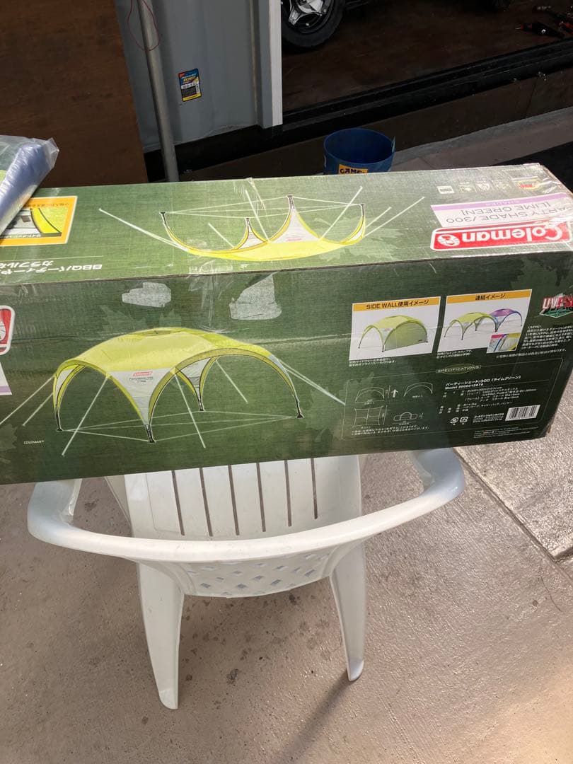 Coleman パーティシェード300ライムグリーン　サイドウォール付き　きれい