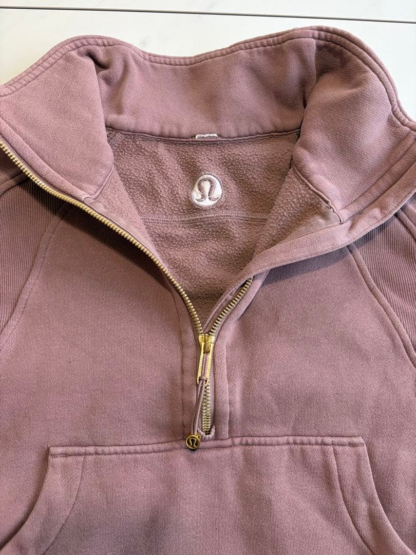【レア】ルルレモン Scuba 　オーバーサイズ ハーフジップフーディ　ピンク金