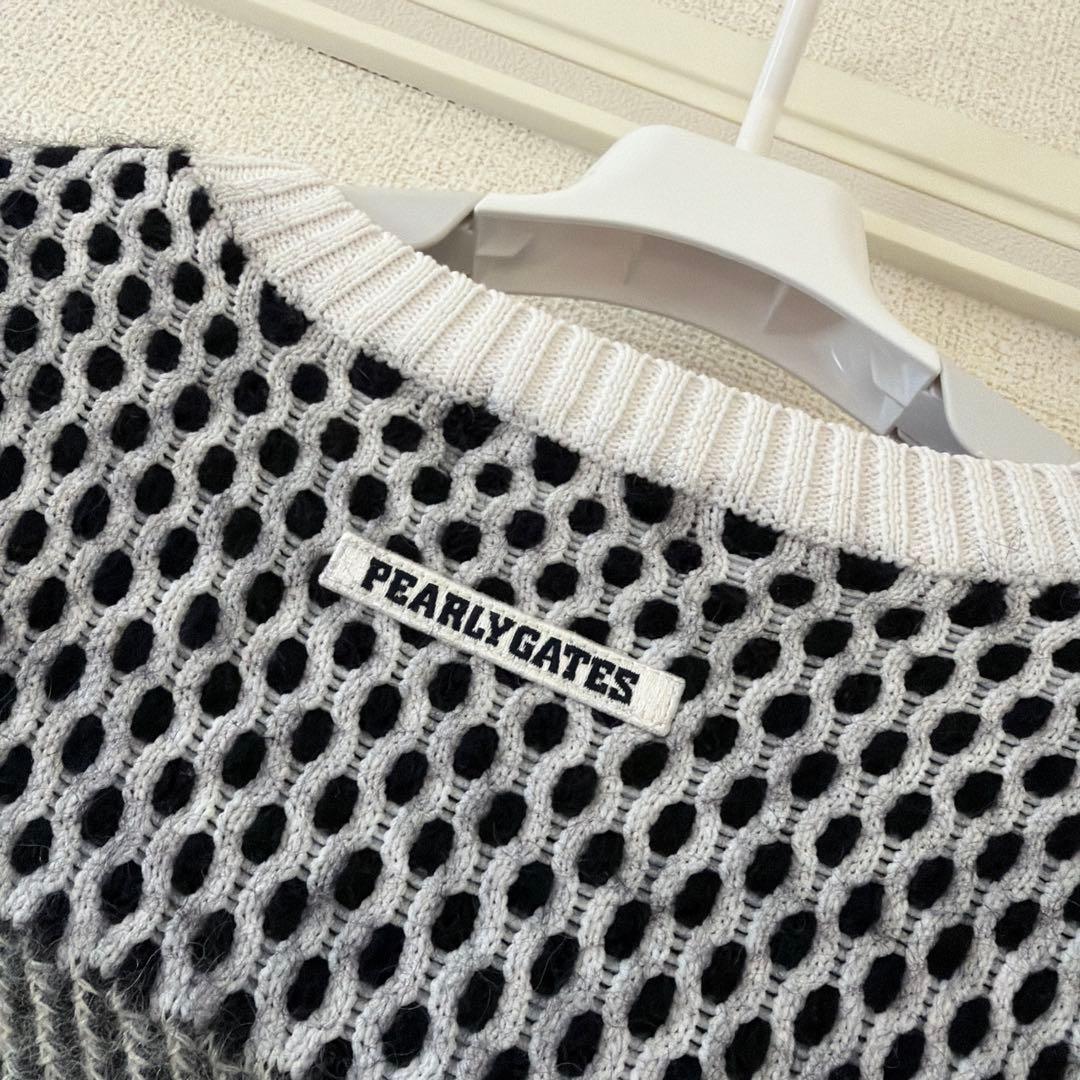 PEARLY GATES グレー ホワイト セーター サイズ4