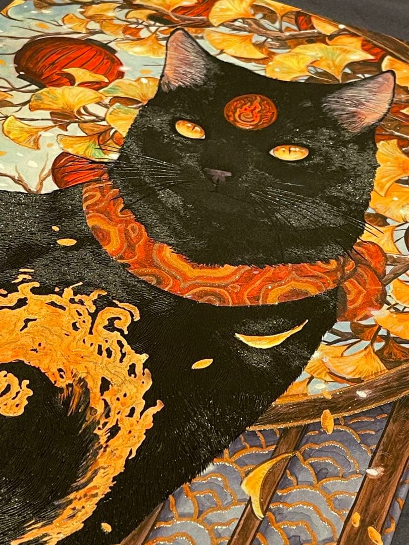 Displate ディスプレイット黒化け猫　メタルポースター