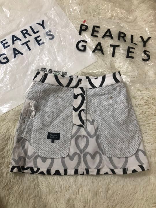 パーリーゲイツ ストレッチスカート 落書きハート柄プリントサイズ0