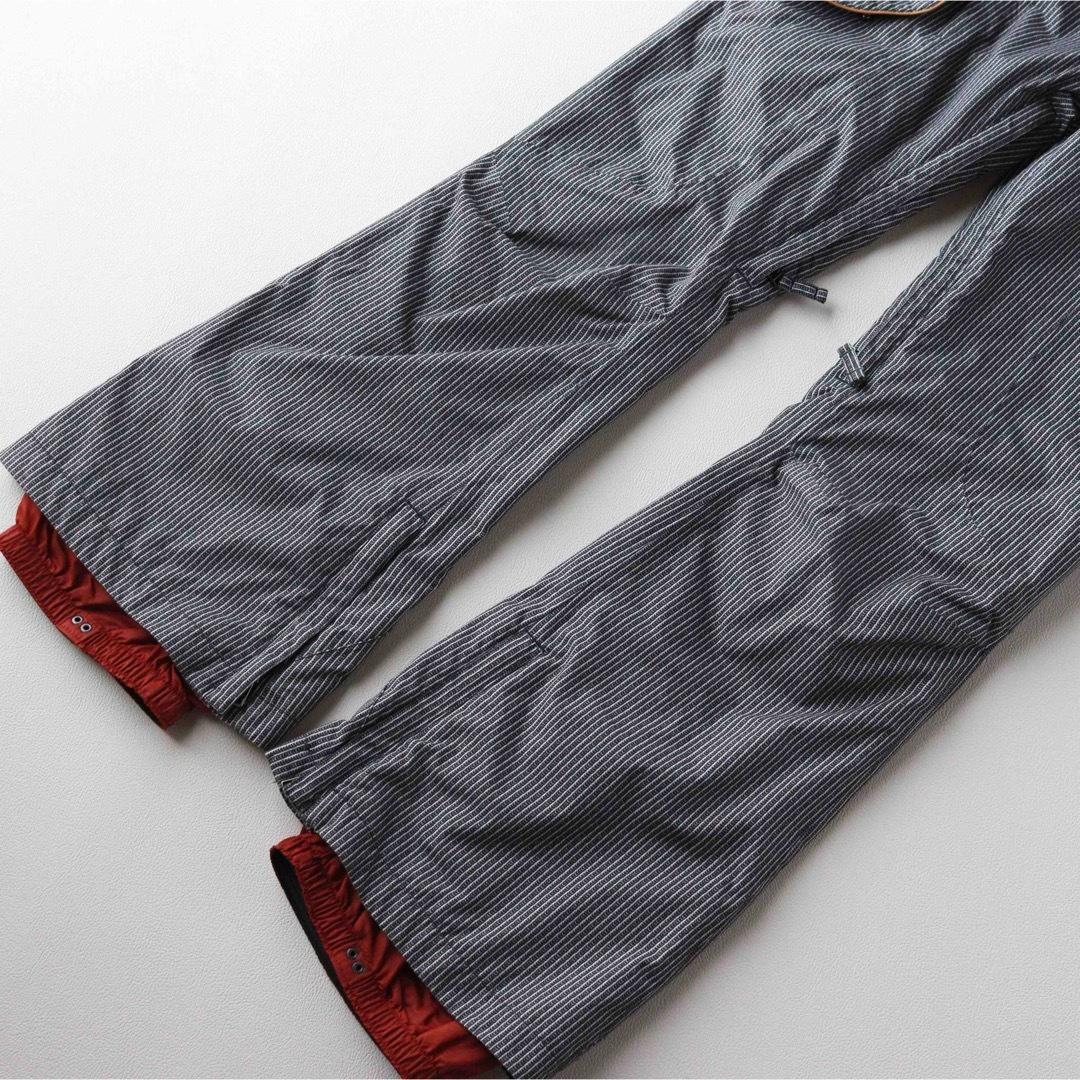 5463【美品】バートン　ビブパンツ ストライプ ヒッコリー ポーチ付き