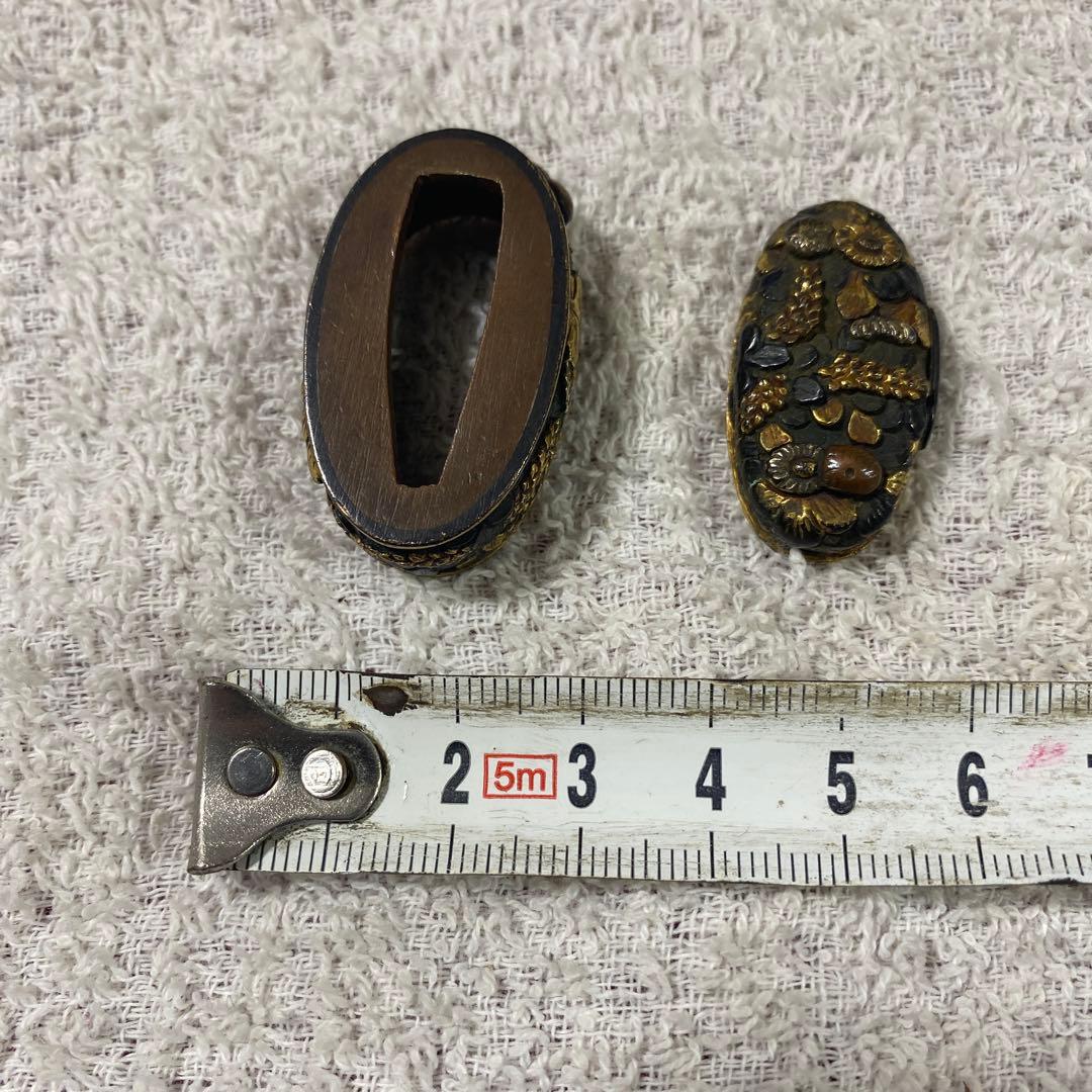 B-31 縁頭　金銀象嵌　武具　刀装具　装飾品　美術品　工芸品　刀　銅製　日本刀