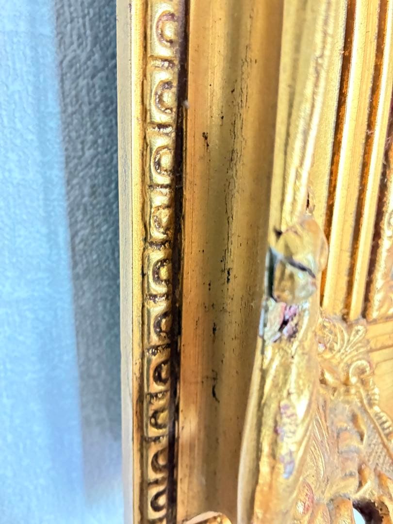 バラの油彩画 金色フレーム付きyoko 作　肉筆サインあり