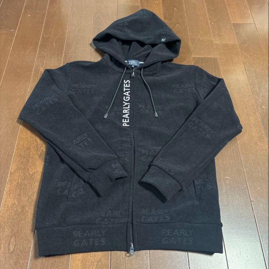 パーリーゲイツ　ロゴパイルJQブラックパーカーサイズ2