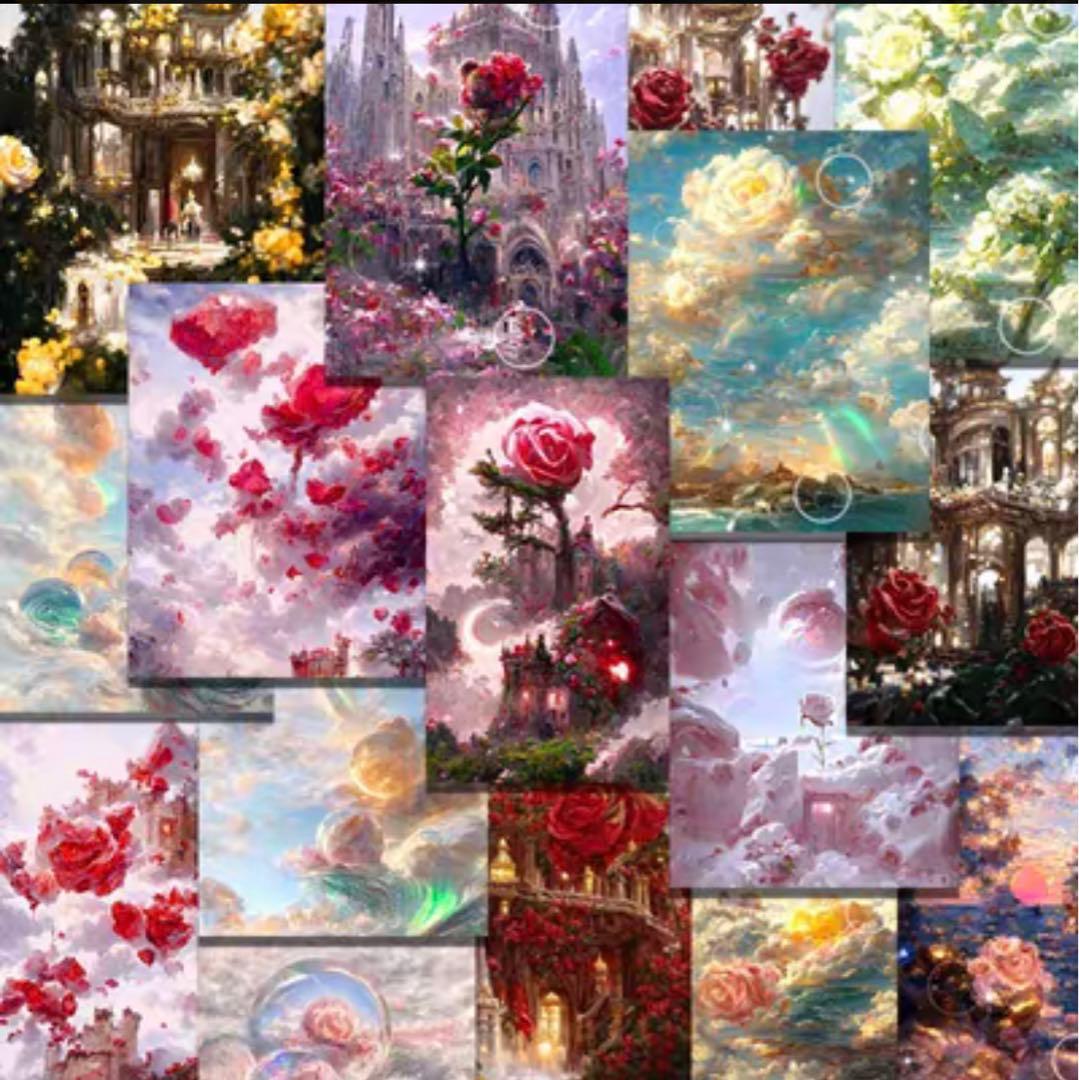 新作‼️ 118枚 ステッカー  薔薇花園シリーズ シール  コラージュ1