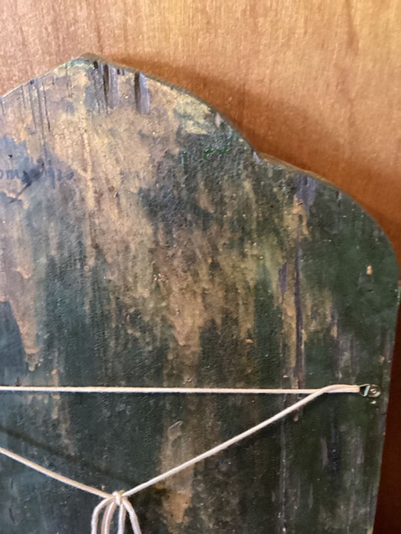 中国・雲南 シャングリラ　チベット文化圏 木製手描き花文様パネル　一点物