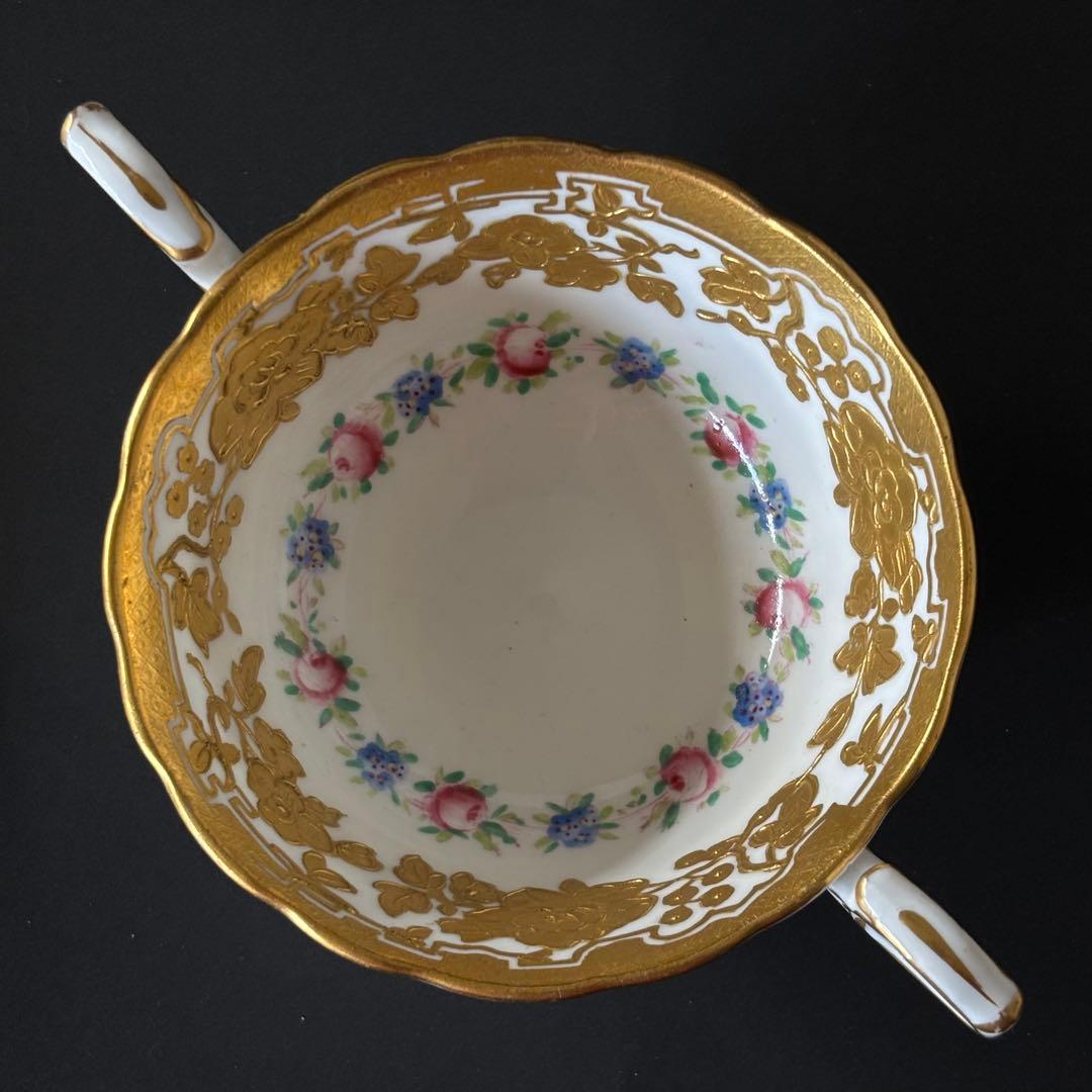 ハマースレイ　薔薇　金彩　スープカップ　2客セット