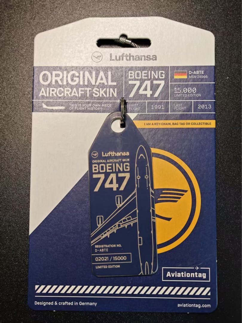 LH Lufthansa Aviationtag B747-400 紺色