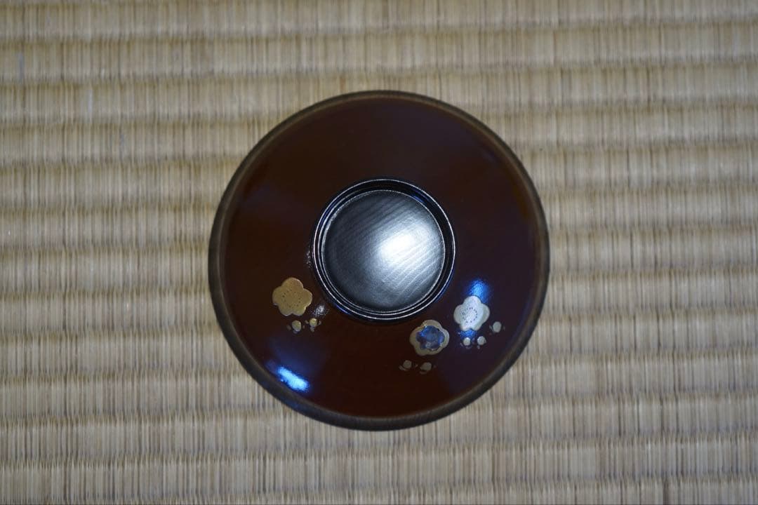 梅蒔絵 螺鈿細工 溜塗 吸物椀 2客/ 木製漆器 茶懐石