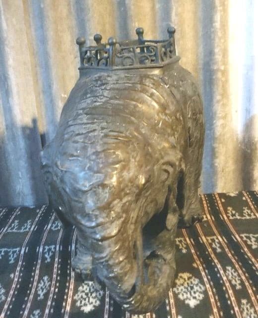 中国　象の置物　金属