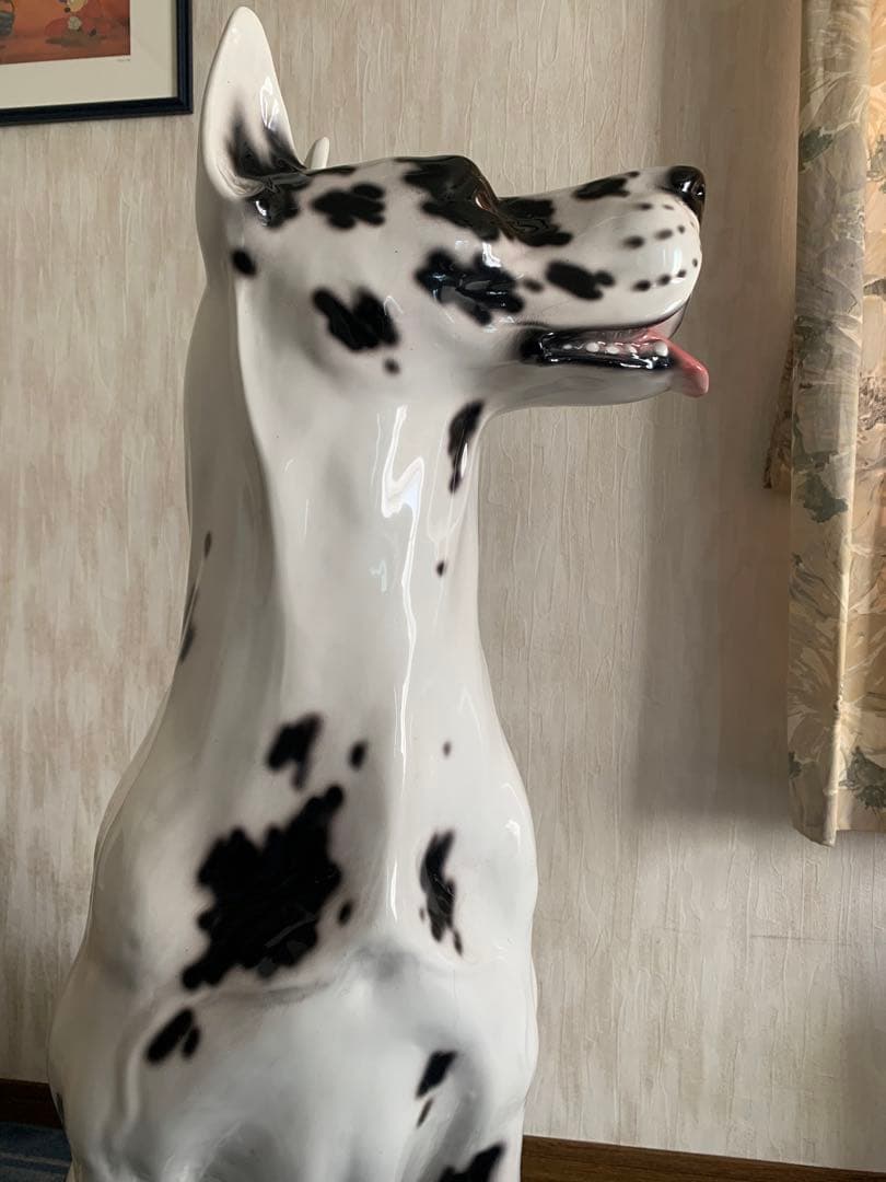 イタリア製　グレートデン　ドマン　陶器　犬　置物