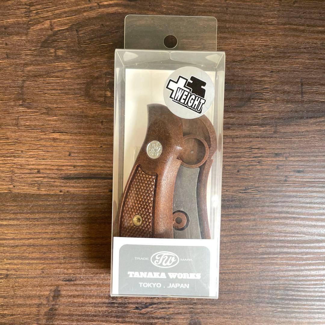 タナカワークス S&W M10 木製グリップ&アダプター付 ガスリボ